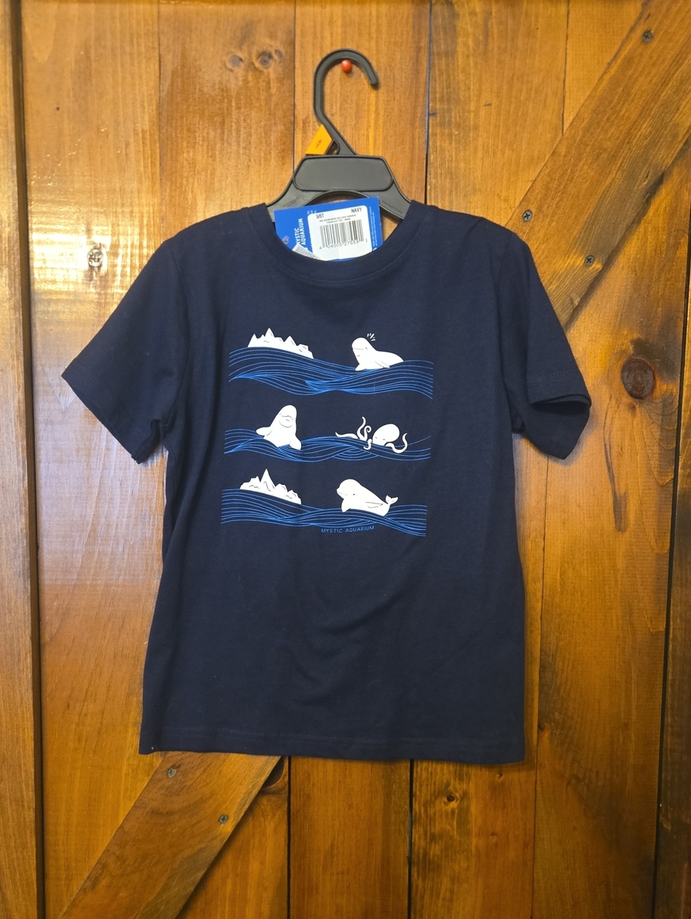 Kids Navy Beluga Whale Graphic Tee